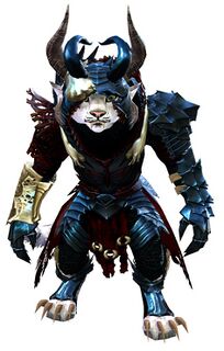 Armadura de muerte aferradora charr femenino frente.jpg