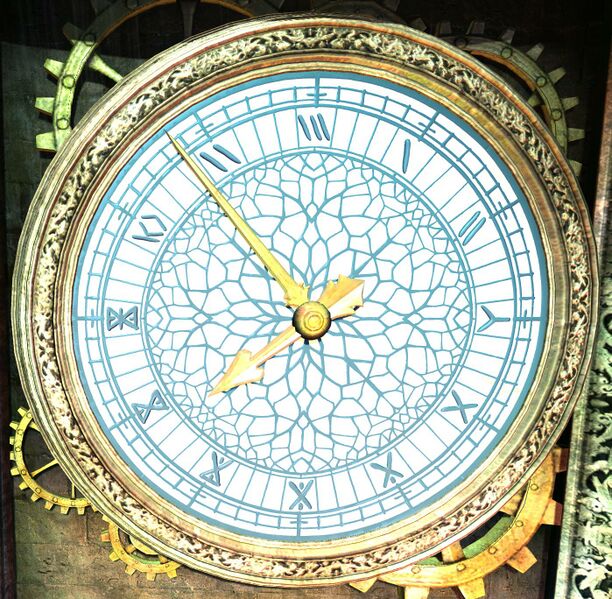 Archivo:Esfera del reloj de la torre del reloj del Rey Loco.jpg