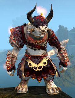 Armadura de la furia ardiente charr femenino frente.jpg